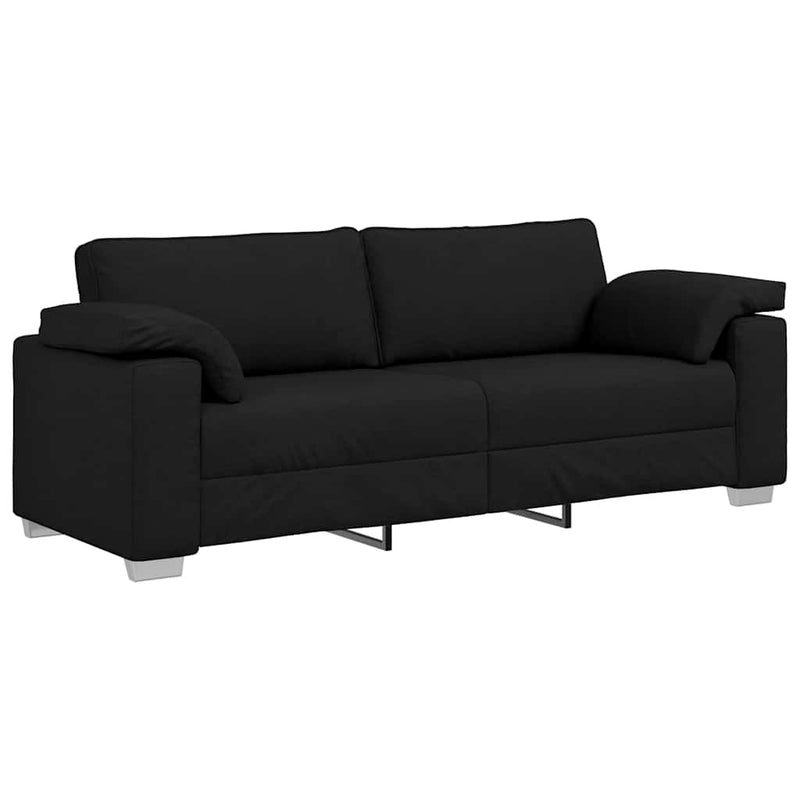 vidaXL Kanapé párnával Fekete 219 x 77 x 82 cm szövet