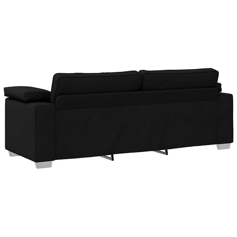 vidaXL Kanapé párnával Fekete 219 x 77 x 82 cm szövet