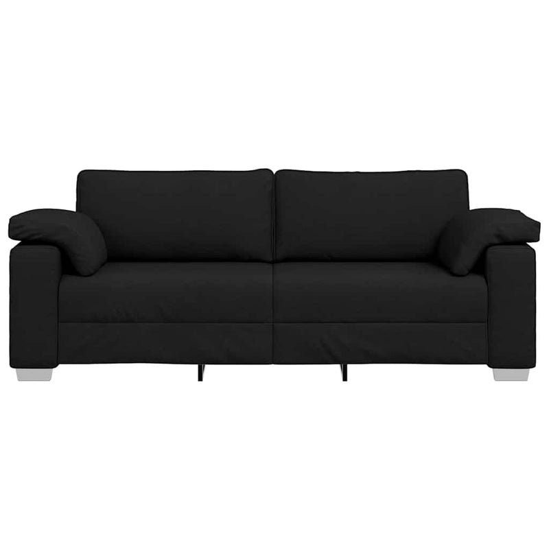 vidaXL Kanapé párnával Fekete 219 x 77 x 82 cm szövet