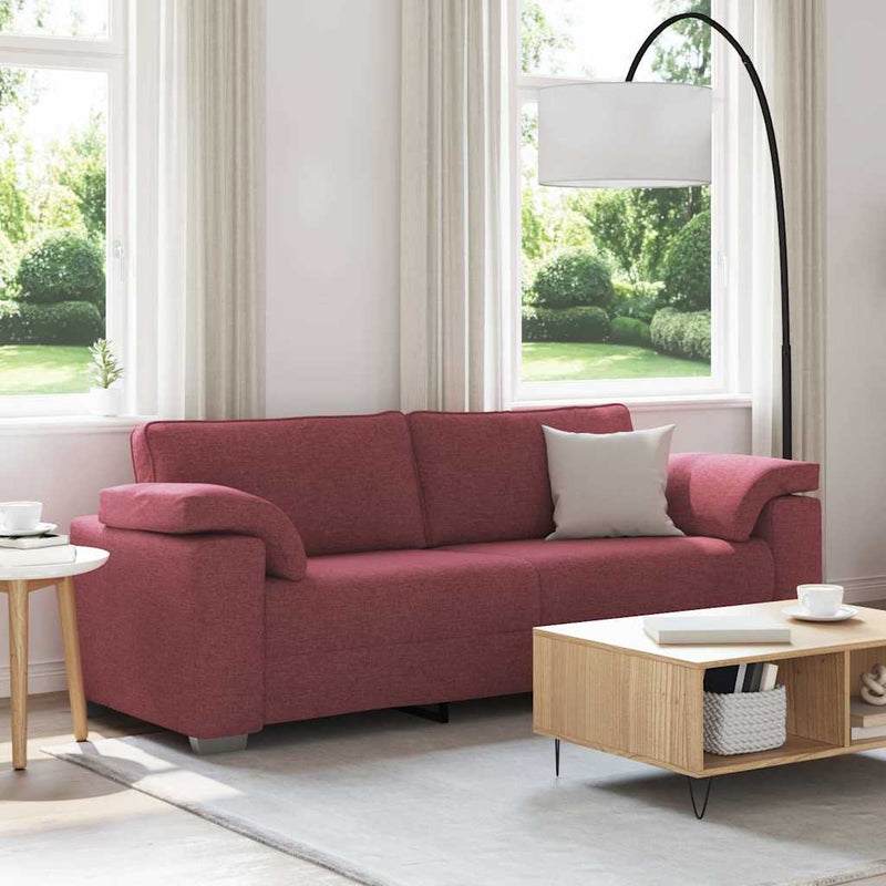 vidaXL Kanapé párnával bordó 219 x 77 x 82 cm szövet