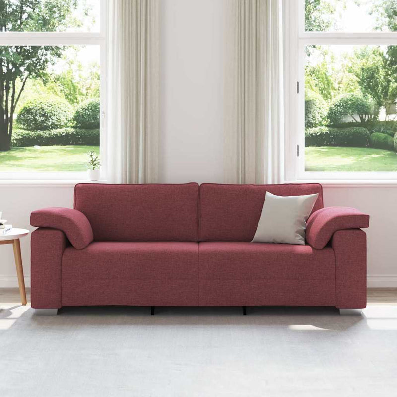 vidaXL Kanapé párnával bordó 219 x 77 x 82 cm szövet