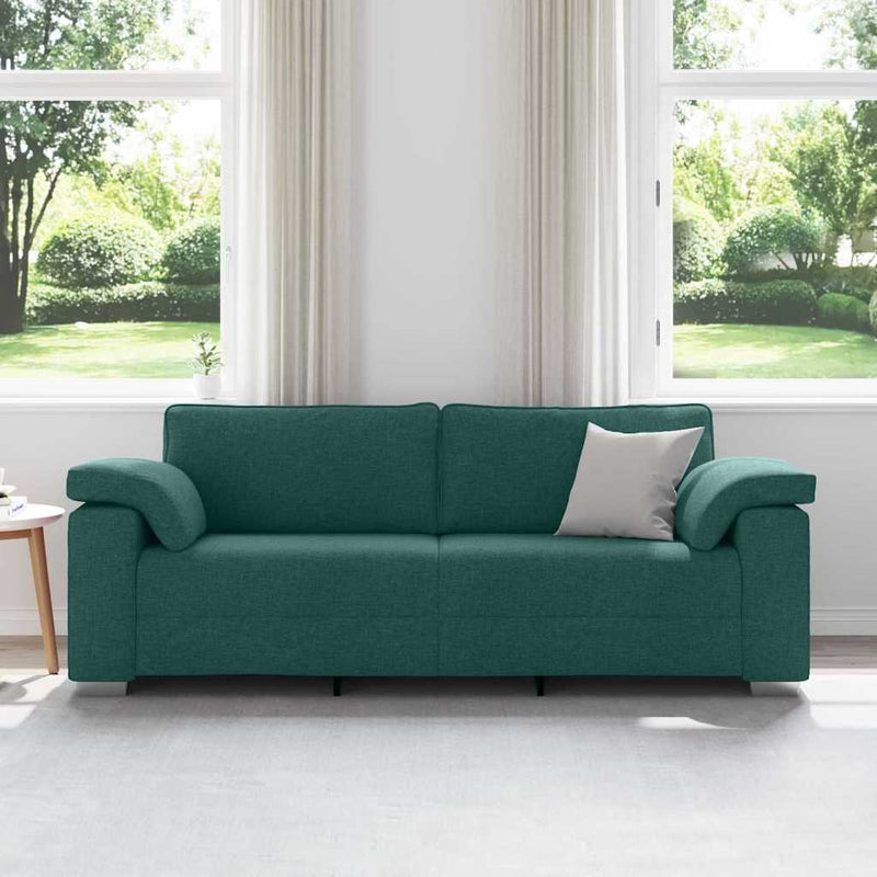 vidaXL Kanapé párnával Sötétzöld 219 x 77 x 82 cm szövet