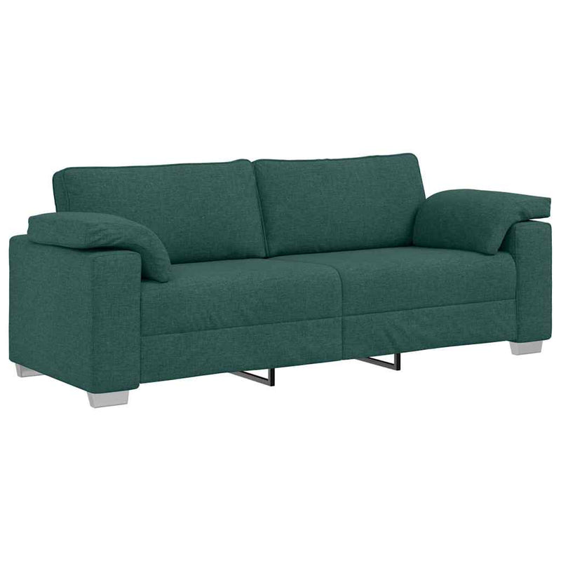 vidaXL Kanapé párnával Sötétzöld 219 x 77 x 82 cm szövet