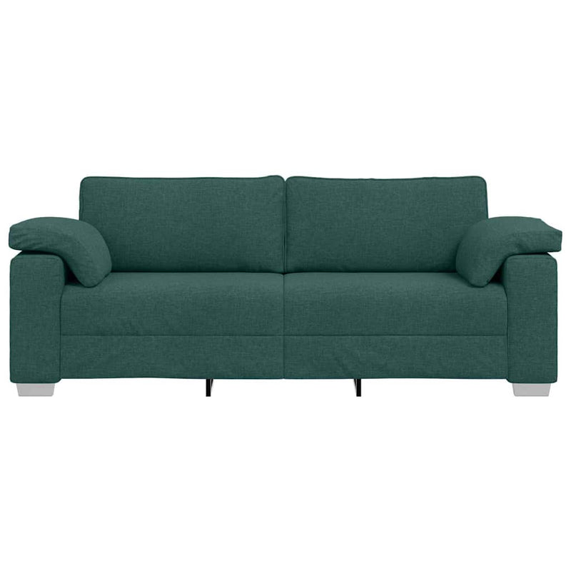 vidaXL Kanapé párnával Sötétzöld 219 x 77 x 82 cm szövet