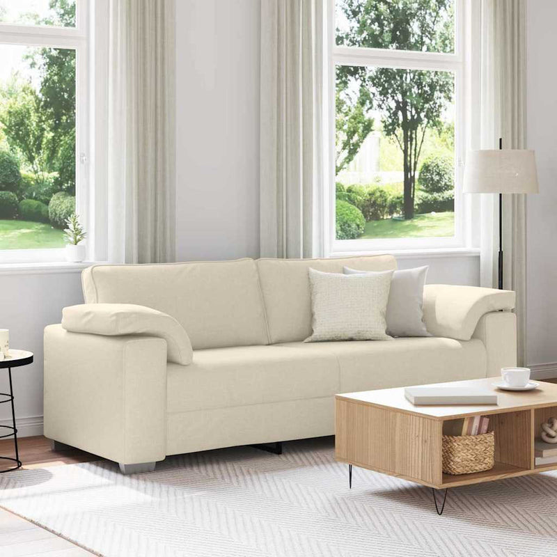vidaXL Kanapé párnával párnával Bézs 219 x 77 x 82 cm Vászon