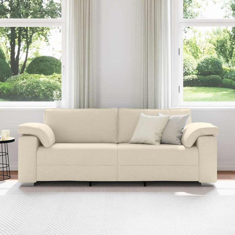 vidaXL Kanapé párnával párnával Bézs 219 x 77 x 82 cm Vászon