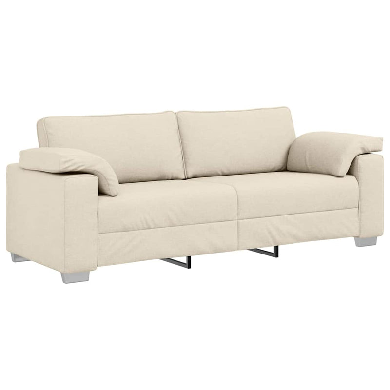 vidaXL Kanapé párnával párnával Bézs 219 x 77 x 82 cm Vászon