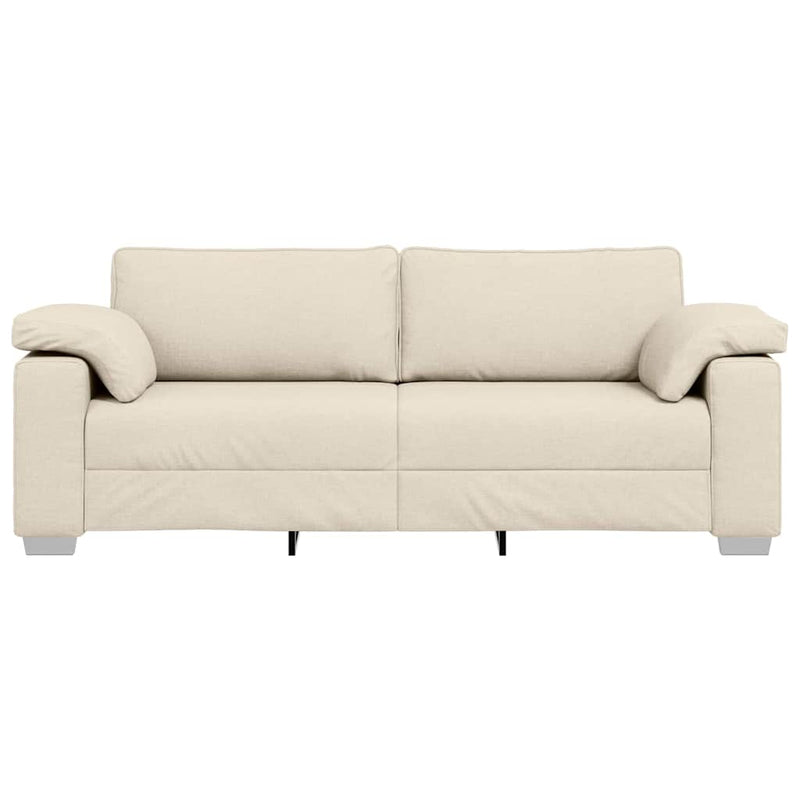 vidaXL Kanapé párnával párnával Bézs 219 x 77 x 82 cm Vászon