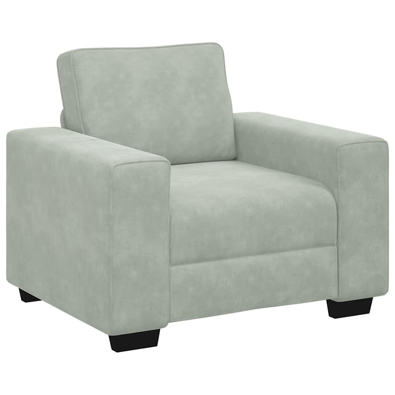 vidaXL világosszürke bársony kanapéfotel 60 cm