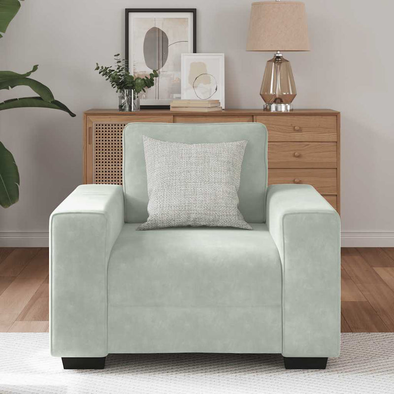 vidaXL világosszürke bársony kanapéfotel 60 cm