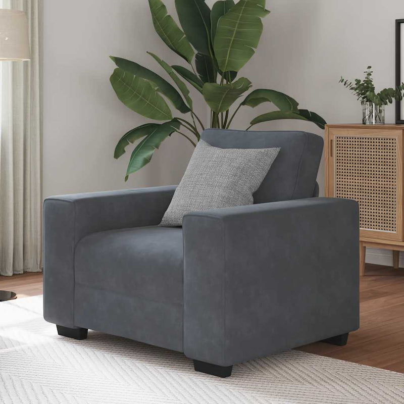 vidaXL sötétszürke bársony kanapéfotel 60 cm