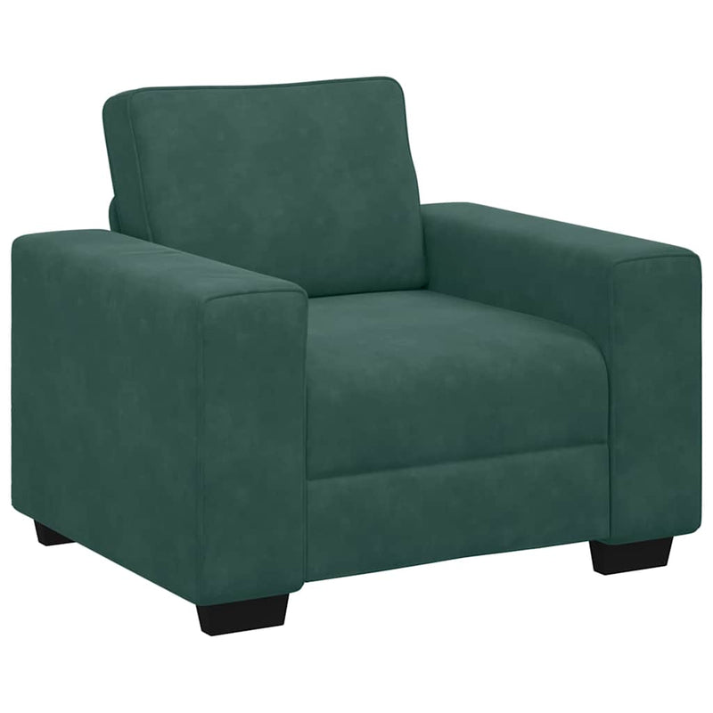 vidaXL sötétzöld bársony kanapéfotel 60 cm