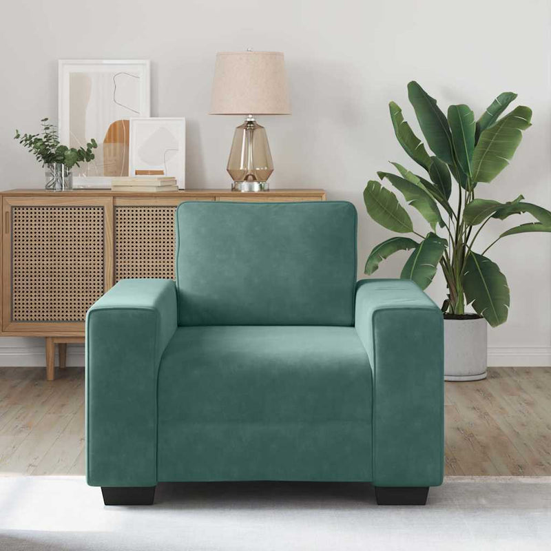 vidaXL sötétzöld bársony kanapéfotel 60 cm