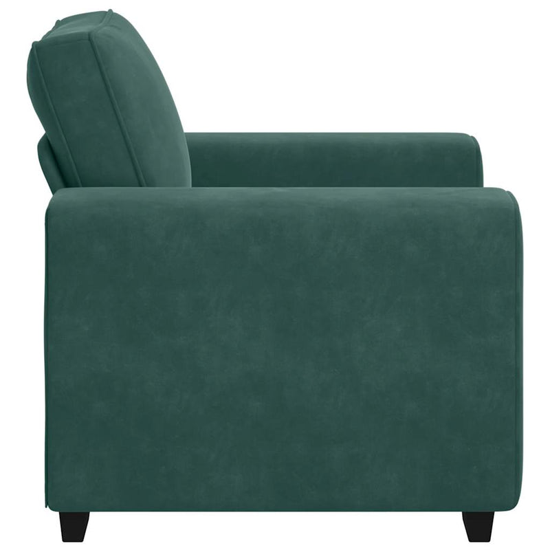 vidaXL sötétzöld bársony kanapéfotel 60 cm
