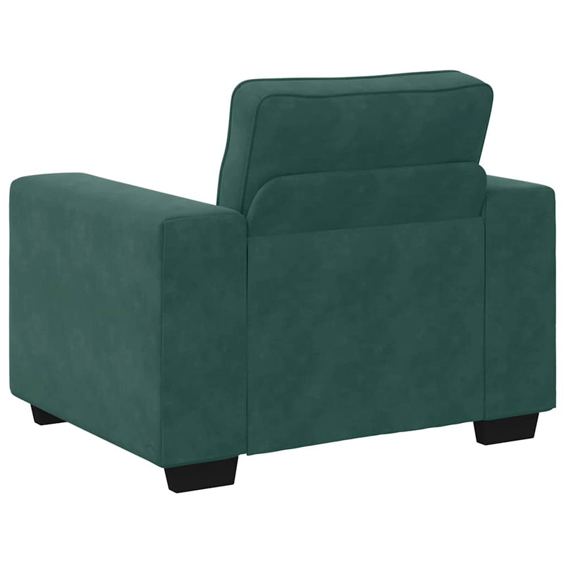 vidaXL sötétzöld bársony kanapéfotel 60 cm