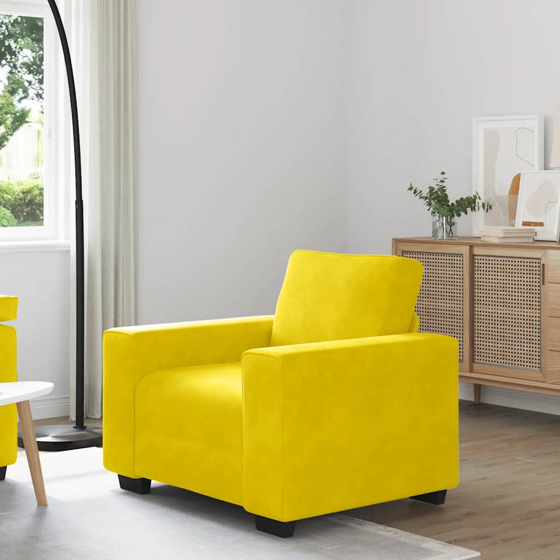 vidaXL sárga bársony kanapéfotel 60 cm