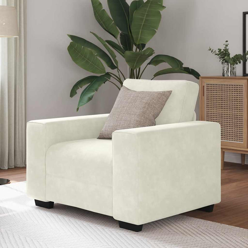 vidaXL krém bársony kanapéfotel 60 cm