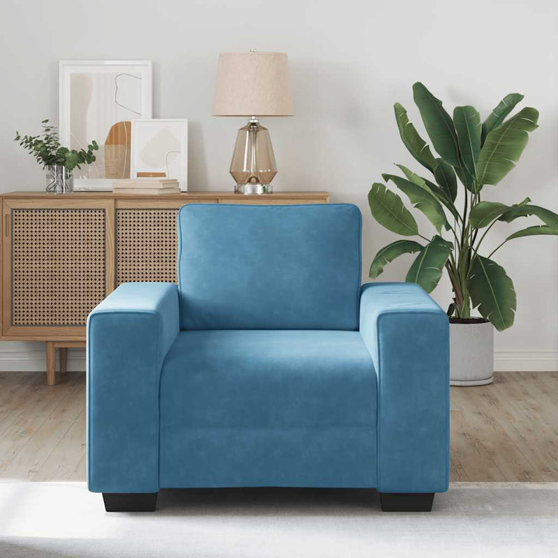 vidaXL kék bársony kanapéfotel 60 cm