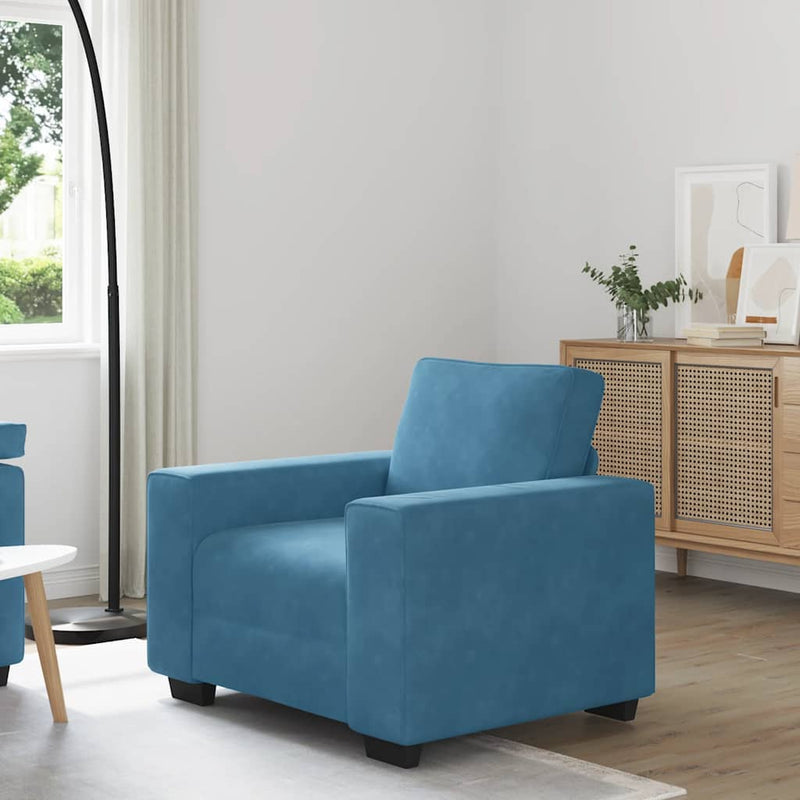 vidaXL kék bársony kanapéfotel 60 cm