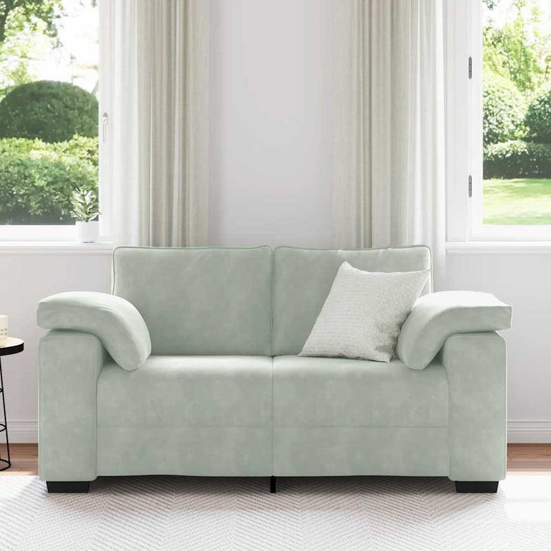 vidaXL világosszürke bársony loveseat kanapé 120 cm