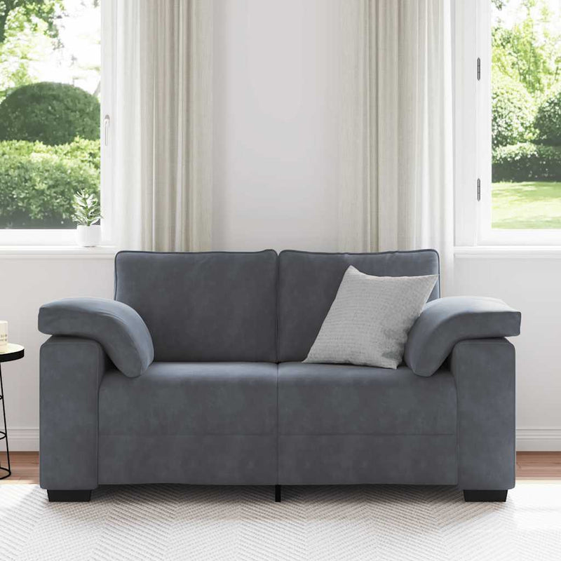 vidaXL sötétszürke bársony loveseat kanapé 120 cm