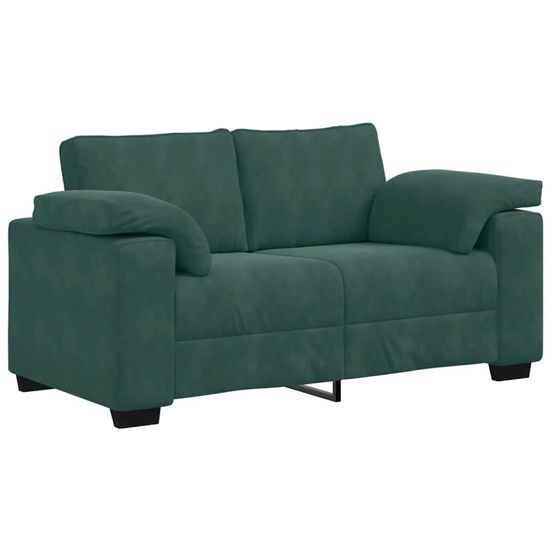 vidaXL sötétzöld bársony loveseat kanapé 120 cm