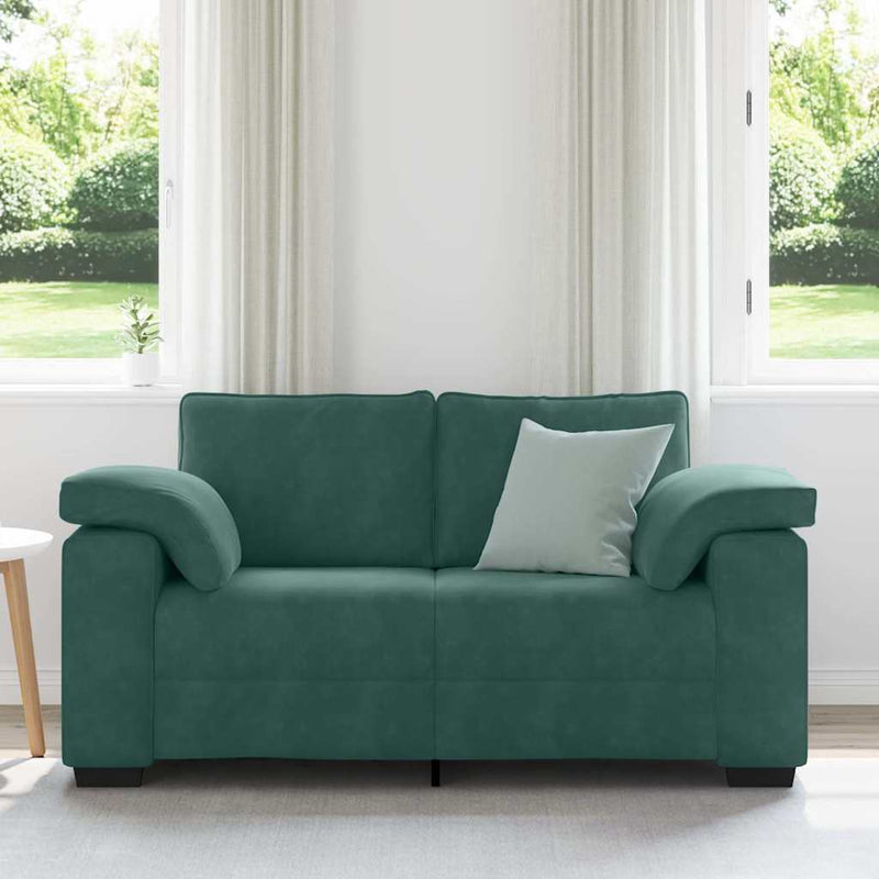 vidaXL sötétzöld bársony loveseat kanapé 120 cm