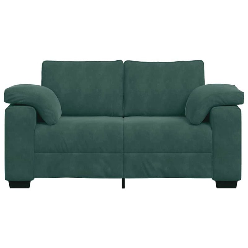 vidaXL sötétzöld bársony loveseat kanapé 120 cm