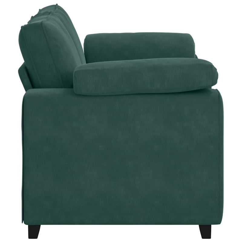 vidaXL sötétzöld bársony loveseat kanapé 120 cm