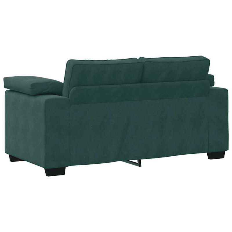 vidaXL sötétzöld bársony loveseat kanapé 120 cm
