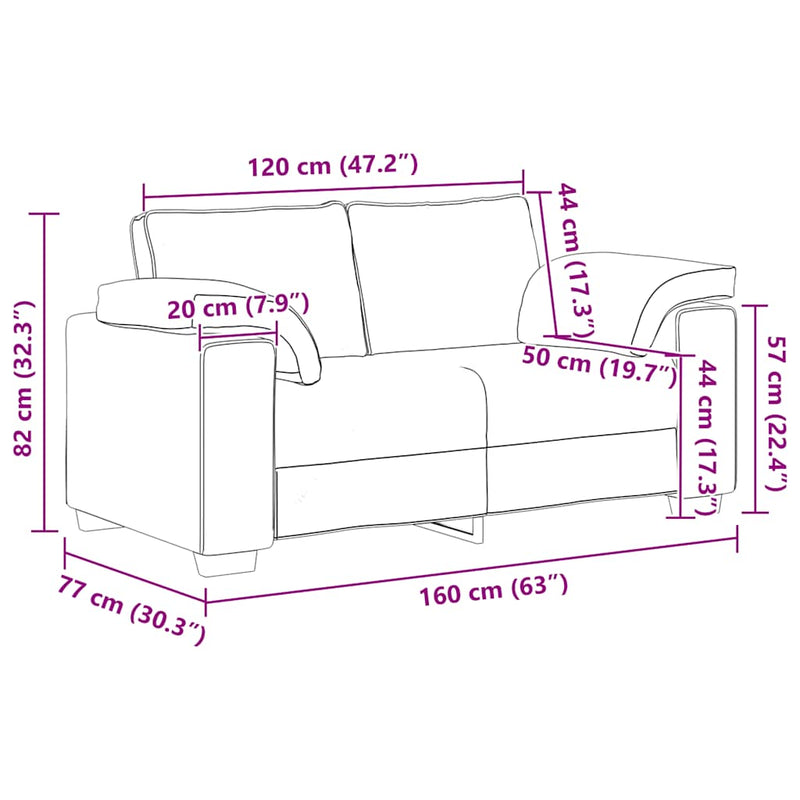 vidaXL rózsaszín bársony loveseat kanapé 120 cm