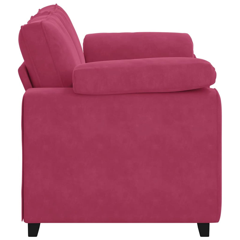vidaXL bordó bársony loveseat kanapé 120 cm