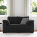 vidaXL fekete bársony loveseat kanapé 160x77x82 cm