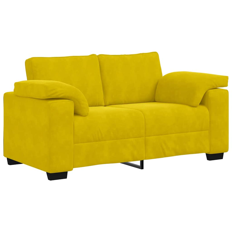 vidaXL sárga bársony loveseat kanapé 120 cm