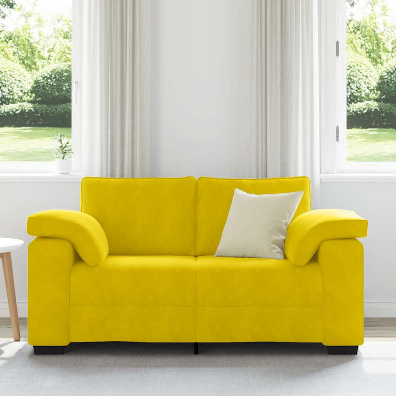 vidaXL sárga bársony loveseat kanapé 120 cm