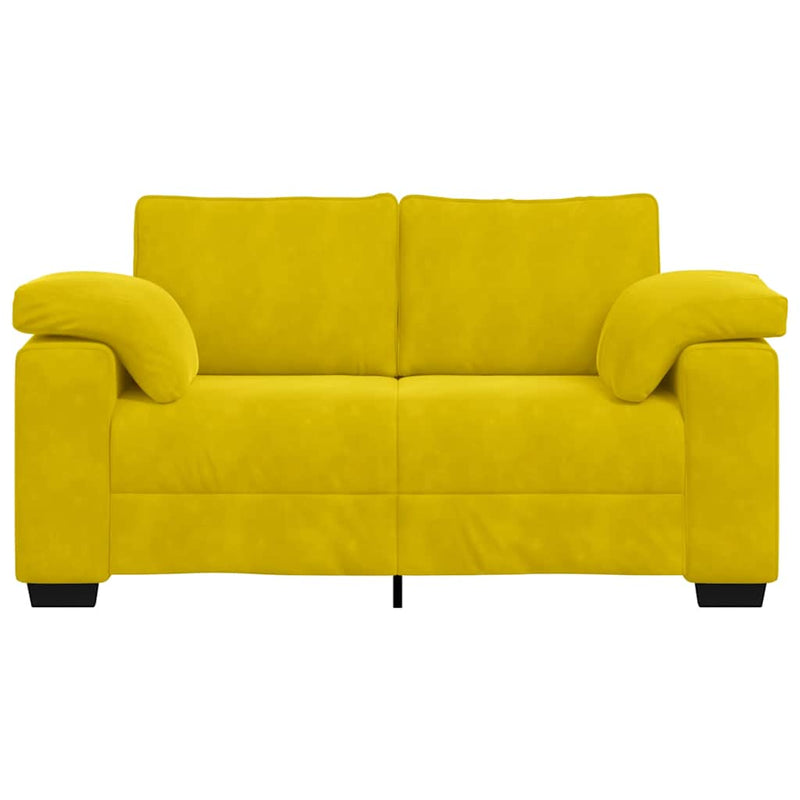 vidaXL sárga bársony loveseat kanapé 120 cm