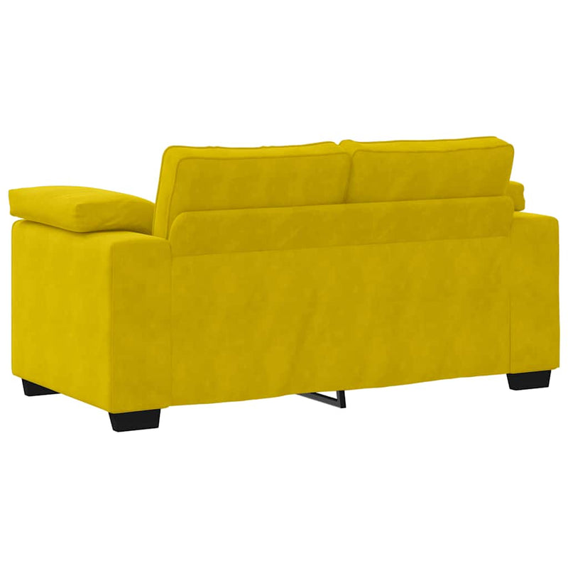 vidaXL sárga bársony loveseat kanapé 120 cm