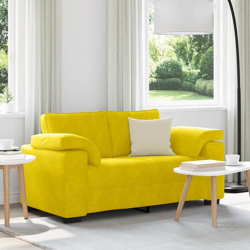vidaXL sárga bársony loveseat kanapé 120 cm