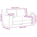 vidaXL krém bársony loveseat kanapé 120 cm