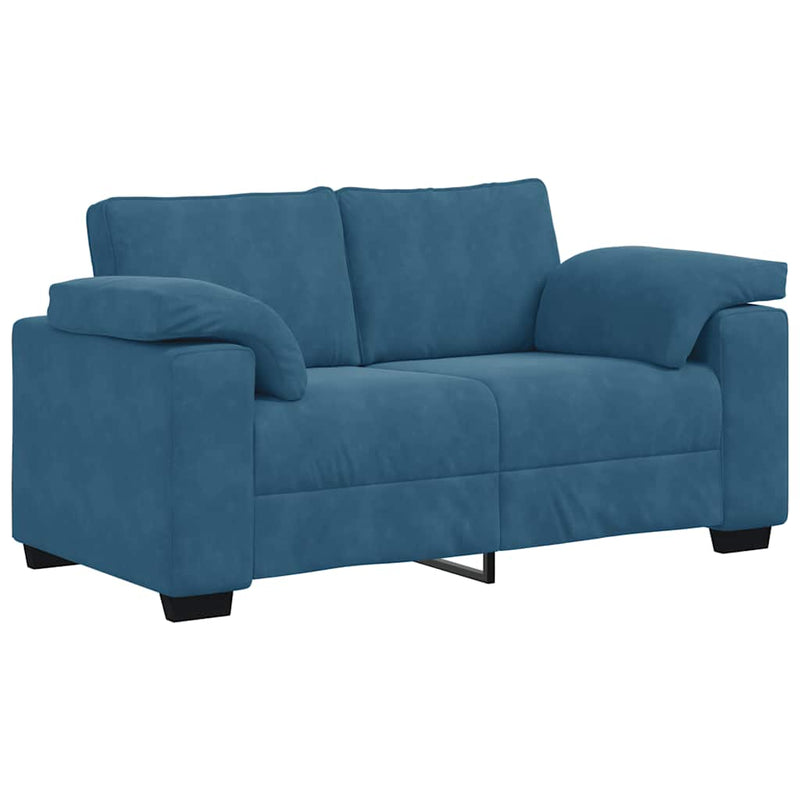 vidaXL kék bársony loveseat kanapé 120 cm