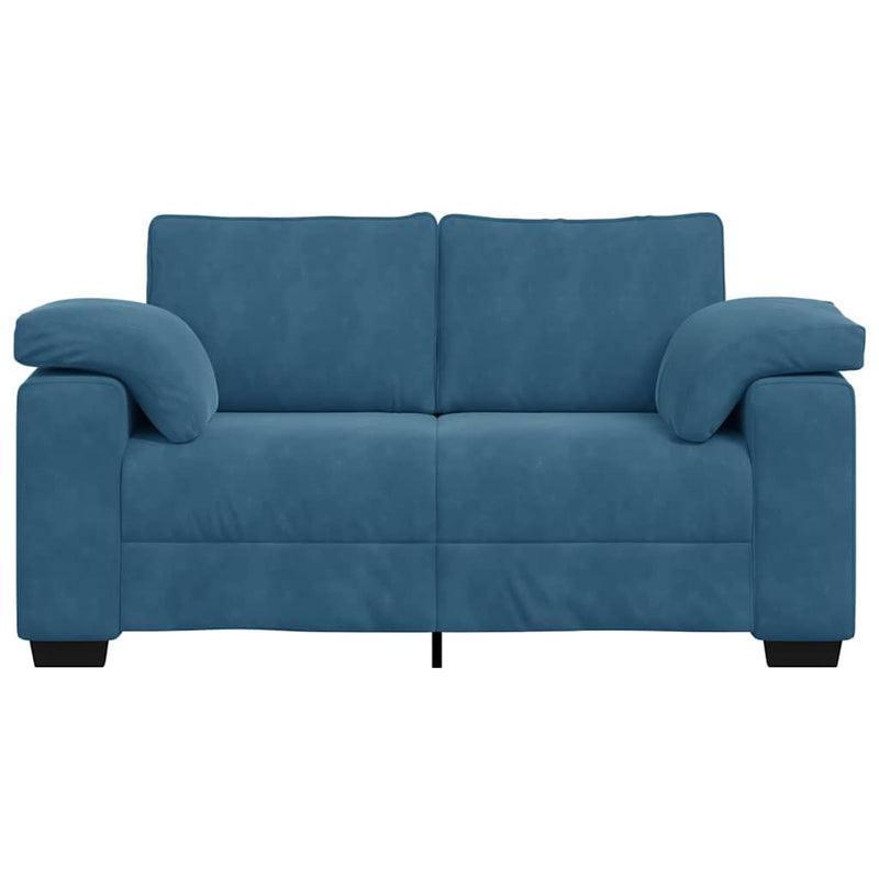 vidaXL kék bársony loveseat kanapé 120 cm