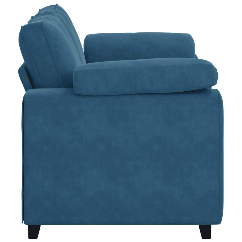 vidaXL kék bársony loveseat kanapé 120 cm