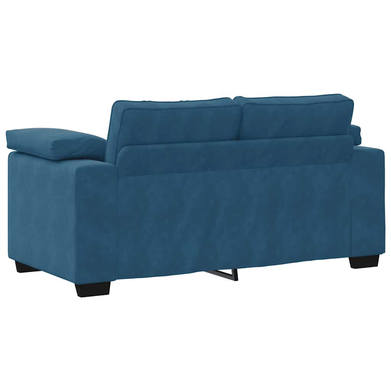 vidaXL kék bársony loveseat kanapé 120 cm