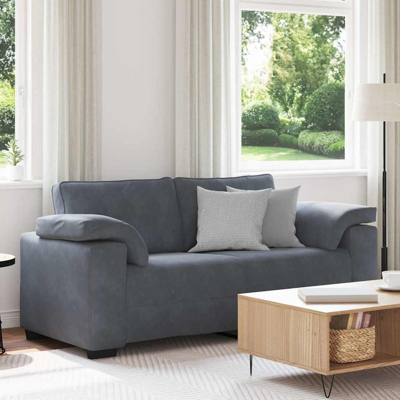 vidaXL sötétszürke bársony loveseat kanapé 140 cm