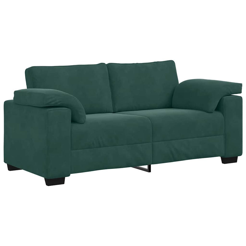 vidaXL sötétzöld bársony loveseat kanapé 140 cm