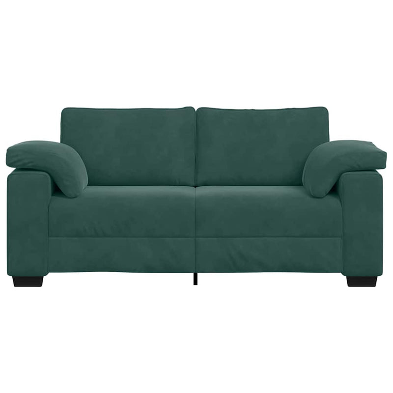 vidaXL sötétzöld bársony loveseat kanapé 140 cm