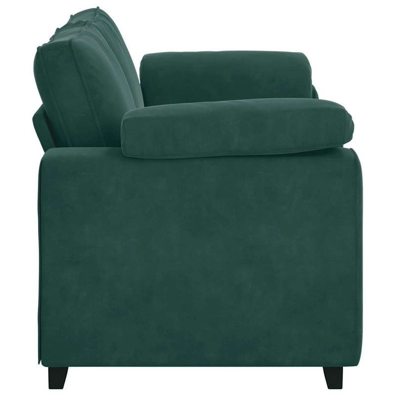 vidaXL sötétzöld bársony loveseat kanapé 140 cm