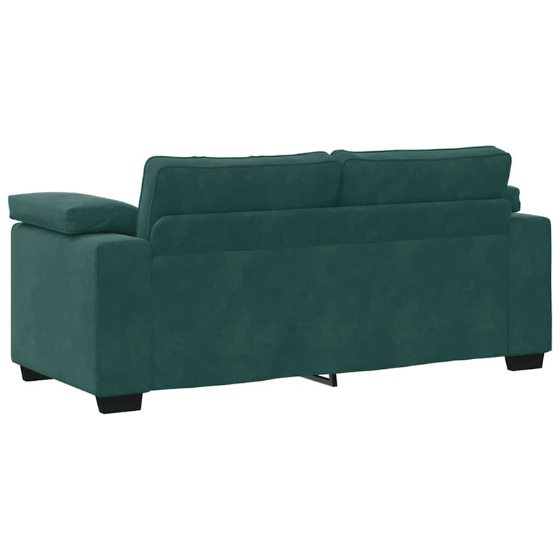 vidaXL sötétzöld bársony loveseat kanapé 140 cm