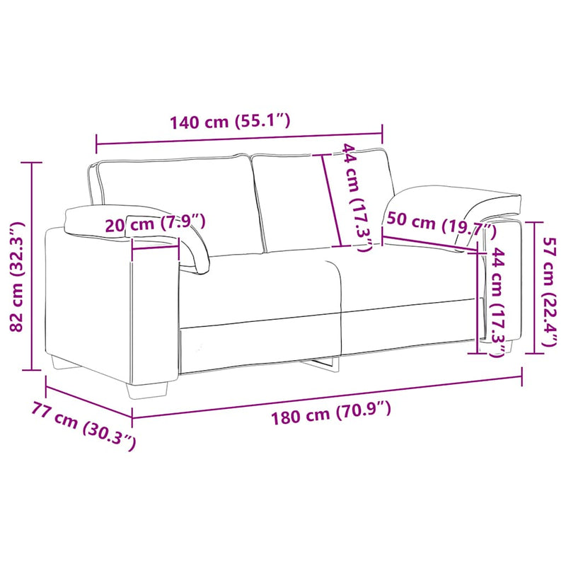 vidaXL rózsaszín bársony loveseat kanapé 140 cm