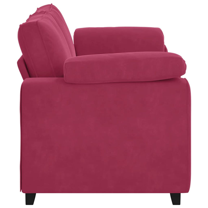 vidaXL bordó bársony loveseat kanapé 140 cm